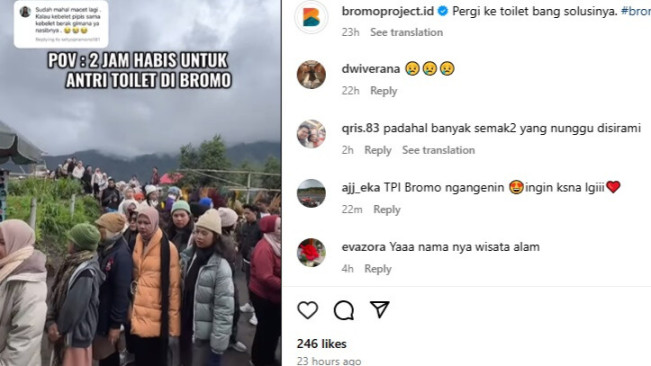 Viral Antrean Toilet di Gunung Bromo hingga Berjam-jam, Netizen Singgung Kondisi 2019