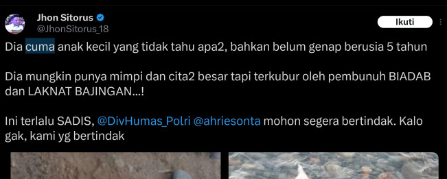 Sadis! Bocah Perempuan Tewas dengan Wajah Dilakban di Banten