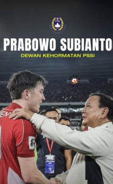 Dalam kongres PSSI, Presiden Prabowo Subianto resmi diangkat sebagai Dewan Kehormatan PSSI. [Instagram]