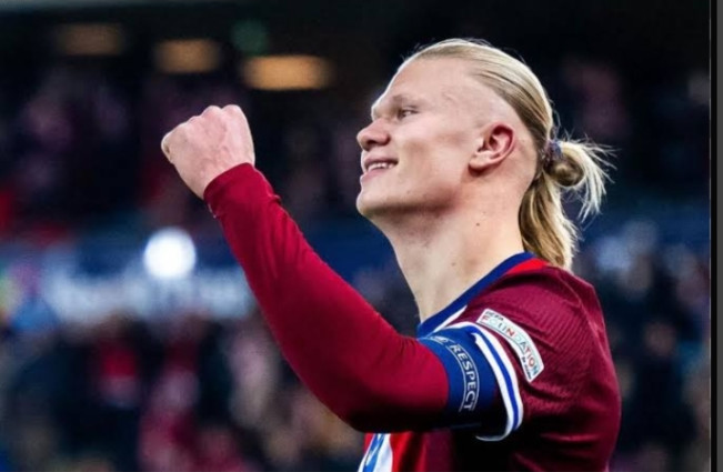 Erling Haaland membawa Norwegia memimpin 3-0 pada menit ke-42. [Instagram]