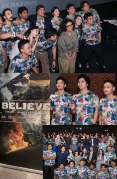 Momen perkenalan para pemeran Believe dalam mempromosikan film yang akan tayang 24 Juli 2024 mendatang. [Instagram]
