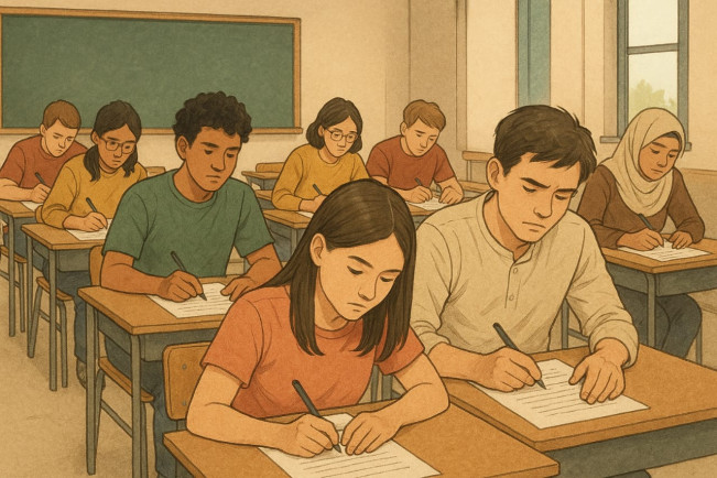 Ilustrasi sejumlah calon mahasiswa ikut UTBK. [Dok Istimewa]