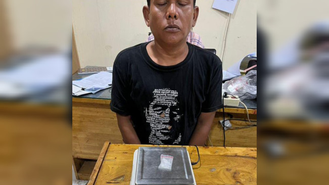 Pengecer sabu diamankan polisi. [istimewa-Polrestabes Medan]