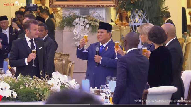 Presiden Prabowo Dituding Minum Bir Bareng Macron Saat Gala Dinner, Begini Faktanya