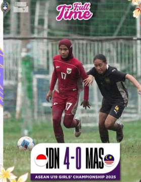 Timnas Putri Indonesia U19 pecundangi Malaysia 4-0. [Instagram]
