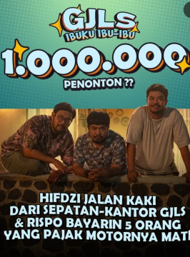 Ilustrasi nazar trio GJLS jika tembus 1 juta penonton. [Instagram]