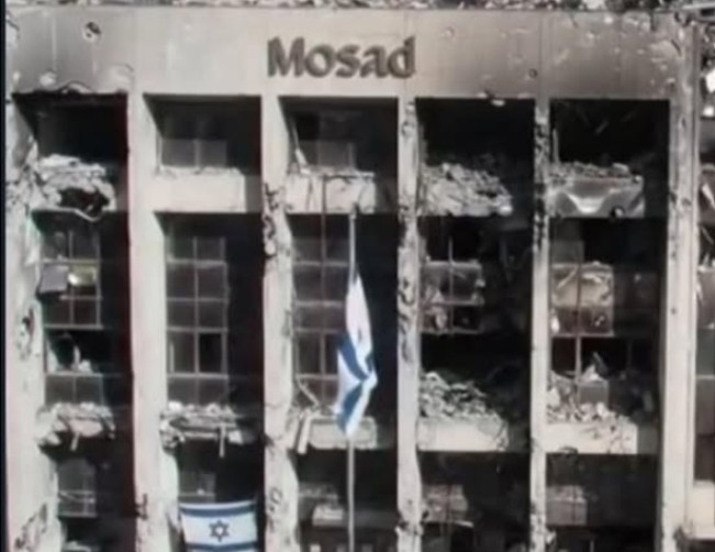 Markas Mossad Israel hancur dibombardir Iran. [Instagram]