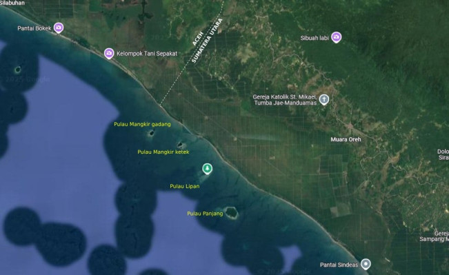 Penampakan 4 pulau perbatasan Aceh-Sumut. [Istimewa]