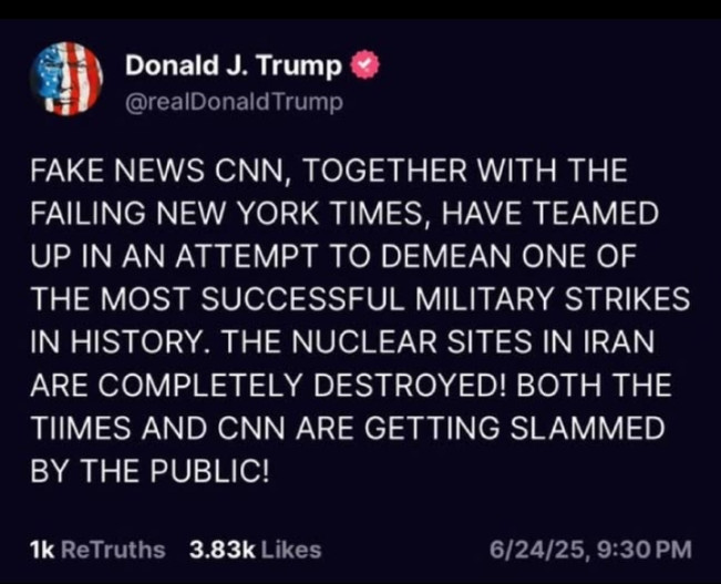 Ilustrasi unggahan kekecewaan Doald Trump atas pemberitaan CNN dan New York Times. [Instagram]