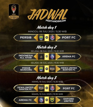 Jadwal pertandingan Piala Presiden 2025. [Instagram]