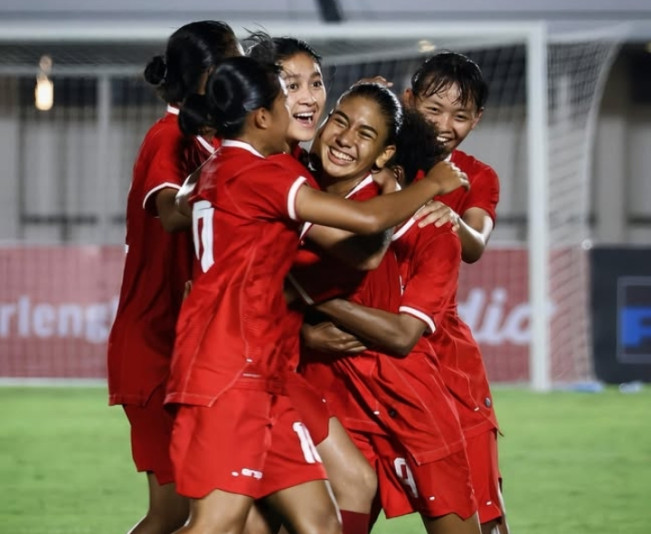 Tmnas Putri Indonesia rayakan kemenangannya dari Kirgistan. [Instagram]