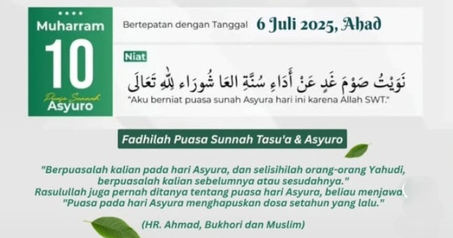 Ilustrasi bacaan niat puasa Asyura. [Instagram]