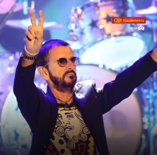 Ilustrasi Ringo Starr, drummer dari grup The Beatles sebagai sosok penggagas Hari Perdamaian Sedunia. [Instagram]