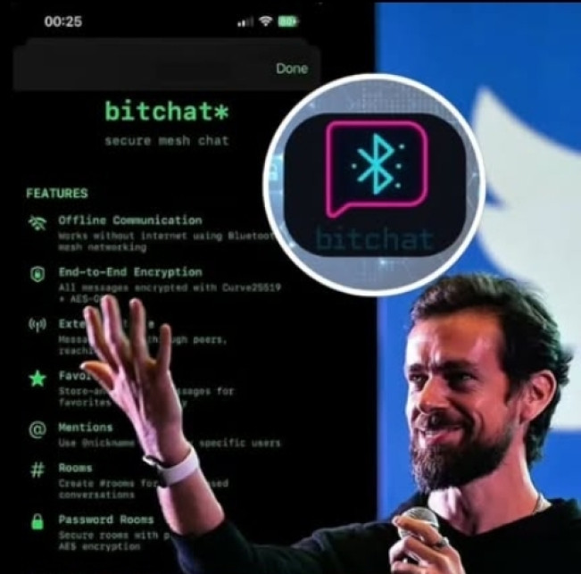 Bitchat aplikasi pesan pesaing WhatsApp. [Instagram]
