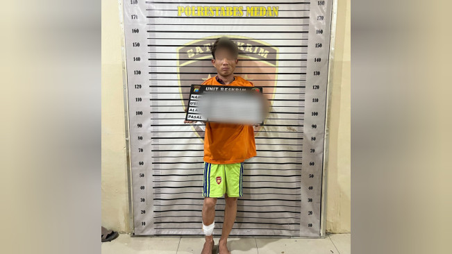 Pelaku curanmor ditembak polisi. [Dok Polsek Medan Tembung]