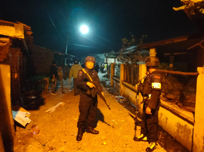 Cegah Tawuran Warga, Brimob Gelar Patroli di Medan Belawan