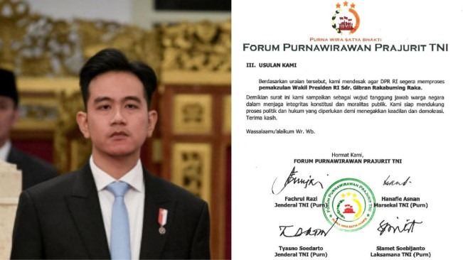Kolase surat pemakzulan Gibran Rakabuming Raka. [Istimewa]