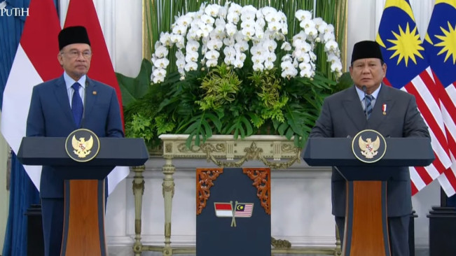 Anwar Ibrahim dan Prabowo Subianto. [YouTube Sekretariat Presiden]