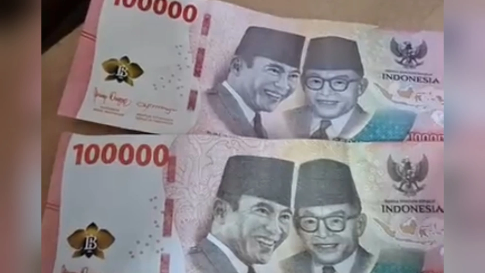 Uang asli dan uang palsu (Instagram)