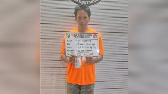 Pengedar sabu diamankan polisi. [Dok Polrestabes Medan]