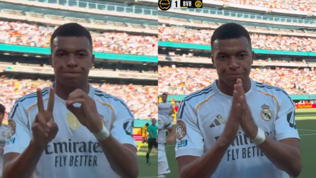 Kylian Mbappe berdoa buat Diogo Jota. [Instagram]