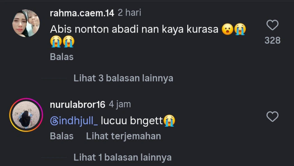 Komentar netizen menanggapi video viral tersebut yang mengaitkannya dengan film Abadi Nan Jaya. [Instagram @viralin.balikpapan]