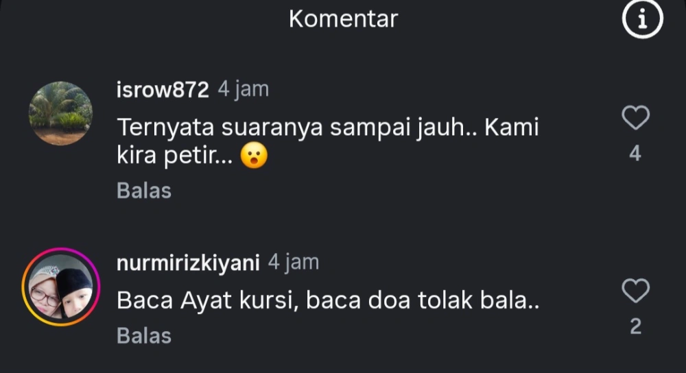 Komentar warganet soal dentuman keras yang terjadi diduga di Bengkulu. [Instagram @bengkuluinfo]