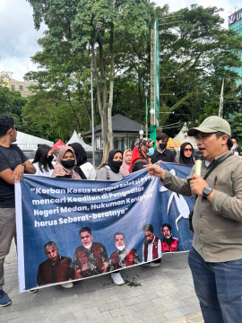 Guru Honorer Langkat Demo PN Medan, Tuntut Lima Terdakwa Kasus PPPK Dihukum Berat