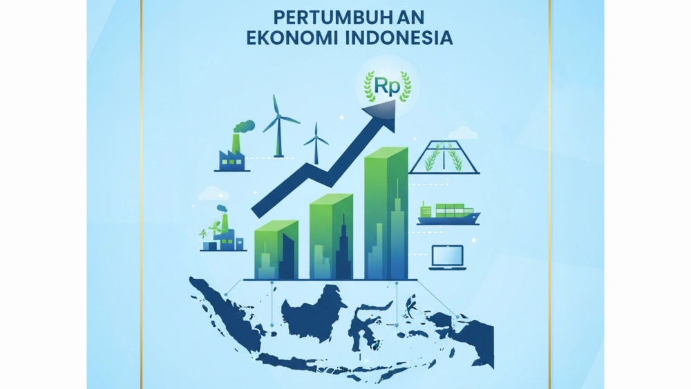 Ilustrasi pertumbuhan ekonomi Indonesia. [Gemini]