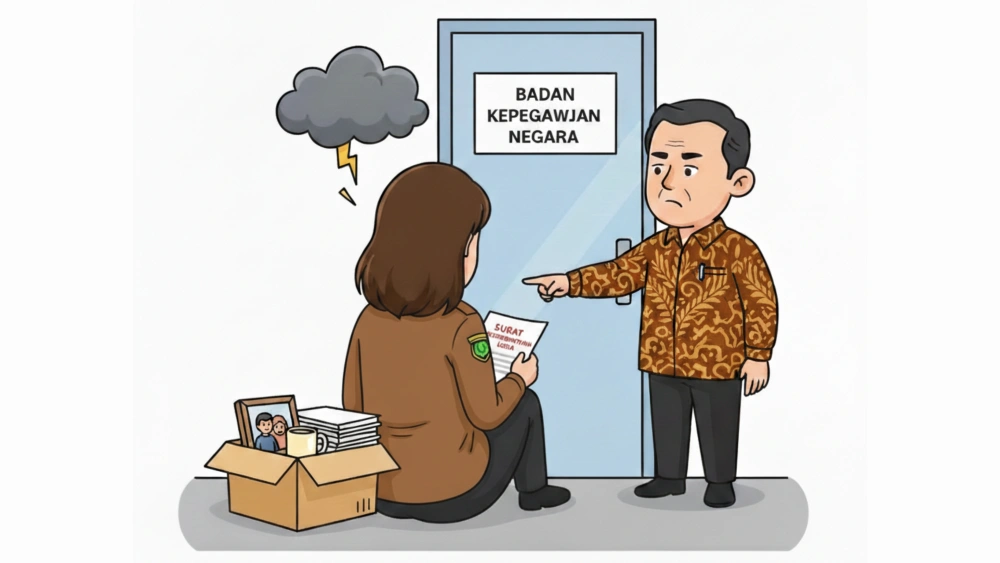 Ilustrasi ASN dipecat. [Gemini]