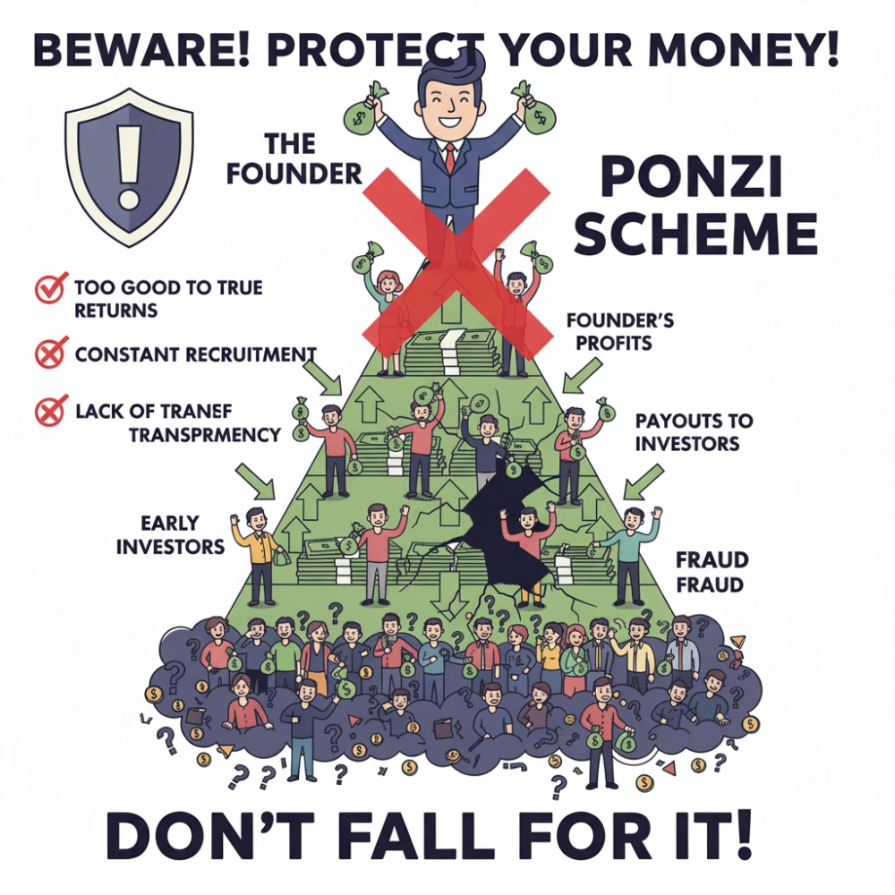 Ilustrasi Skema Ponzi. [Gemini]