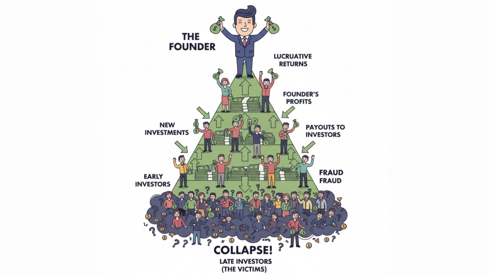 Ilustrasi Skema Ponzi. [Gemini]