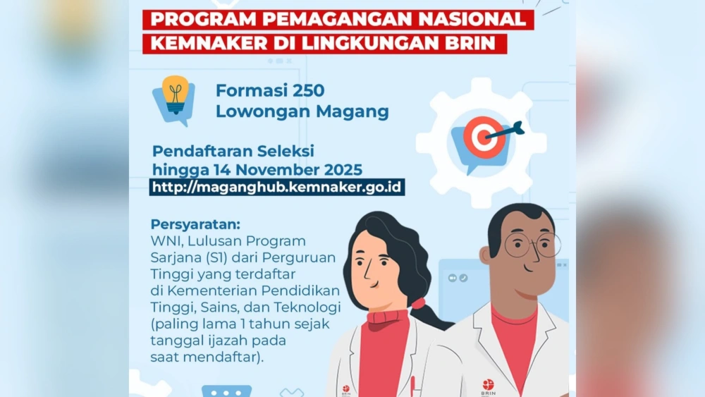 Buruan! BRIN Buka Magang Bergengsi, Gaji Setara UMP, Slot 250 Orang