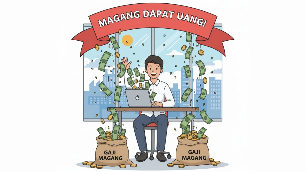 Ilustrasi Magang dapat uang. [Gemini]