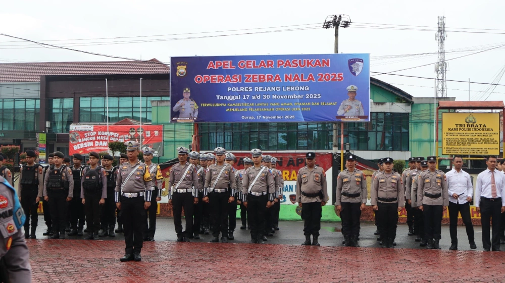 Apel gelar pasukan Ops Zebra Nala di Rejang Lebong. [Dok. Polres Rejang Lebong]