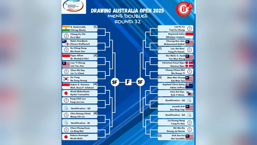 Drawing Australia Open 2025 Mens Doubles Round 32. [Instagram]