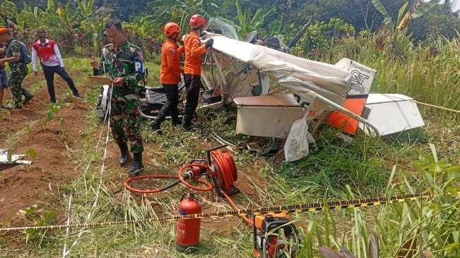 Pesawat Latih Jatuh di Ciampea Bogor, 1 Pilot Meninggal