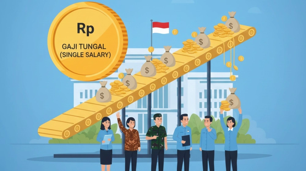 BKN menargetkan gaji tunggal atau single salary diterapkan mulai 2026. [Gemini]