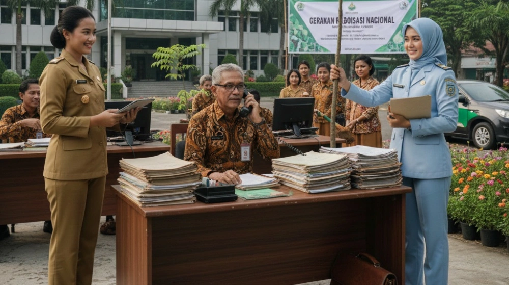 Ilustrasi PNS. [Gemini]