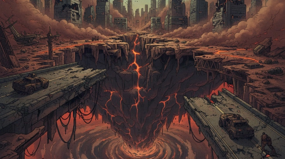 Ilustrasi gambar kota terancam hilang. [Gemini]