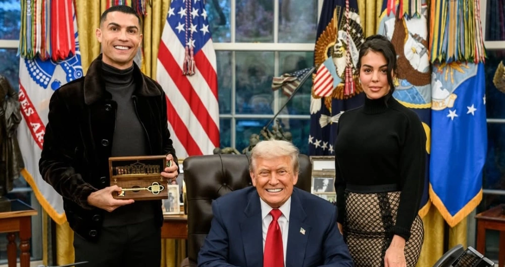 Ronaldo, Giorgina bersama Presiden Amerika Serikat, Donal Trumph. [Instagram]