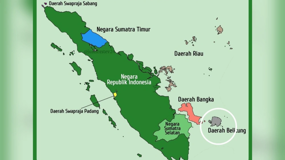 Peta Pulau Sumatera. [Instagram]