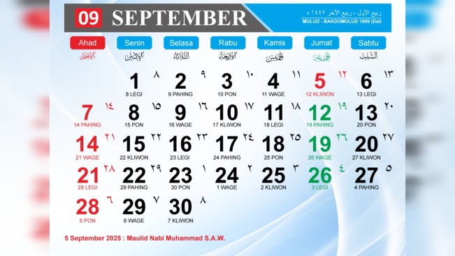 Daftar Hari Libur Bulan September 2025, Ada Long Weekend?