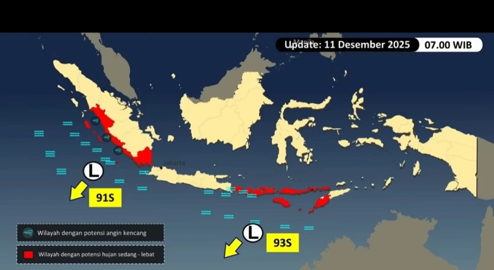 Prakiraan cuaca update 11 Desember 2025. [YouTube]