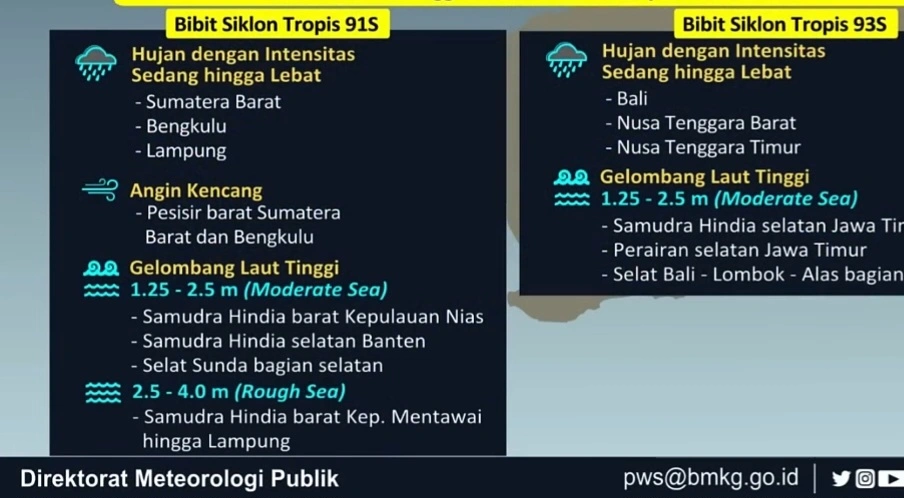 Wilayah terdampak cuaca. [YouTube]