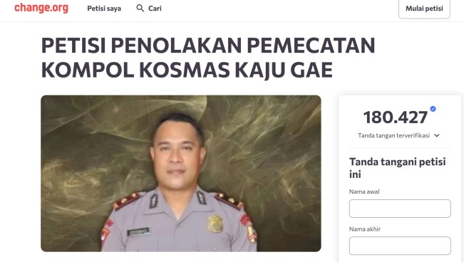Petisi Penolakan Pemecatan Kompol Kosmas Mencapai 180 Ribu, Apa Dampaknya?
