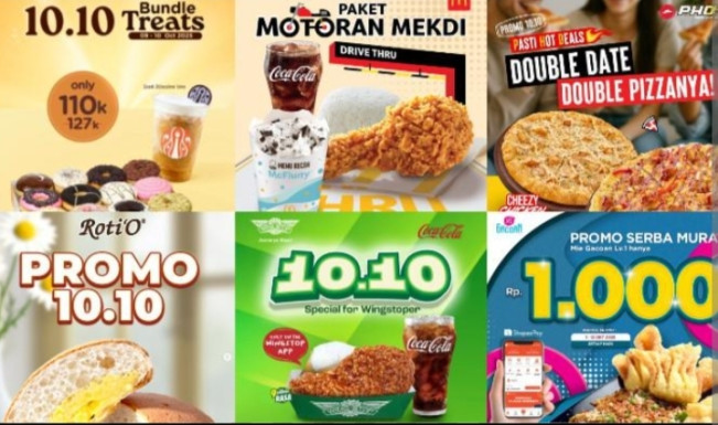 10 Lokasi Promo 10.10 Makanan dan Minuman Terbaru, Cek Lokasi dan Batas Waktunya