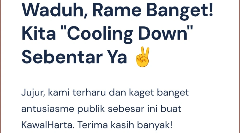 Situs KawalHarta mendadak colling down. [Tangkapan Layar]