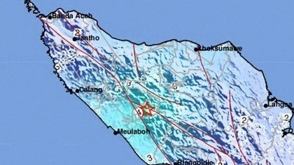 Pusat gempa di Nagan Raya, Aceh [BMKG]