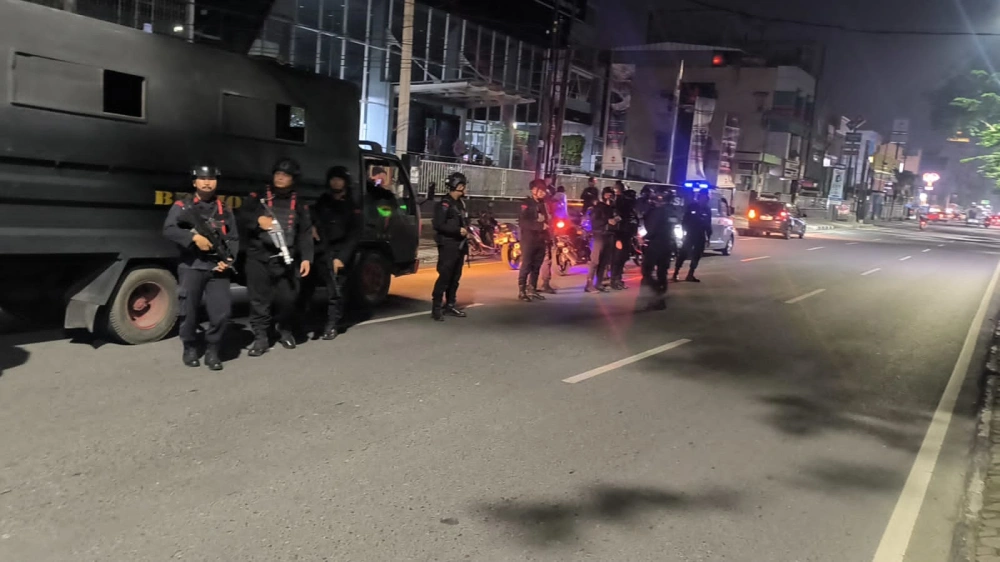 Patroli skala besar di Medan. [Istimewa]